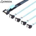 Slim SAS SFF 8654 MCIO 4I (38P) to 4 right angle 90 degree SATA 7P PCIE5.0 Data Connection Cable - Image 6