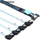 Slim SAS SFF 8654 MCIO 4I (38P) to 4 left turn left bend SATA 7P PCIE5.0 Data Connection Cable - Image 5