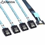 Slim SAS SFF 8654 MCIO 4I (38P) to 4 SATA 7P PCIE5.0 Data Connection Cable - Image 6