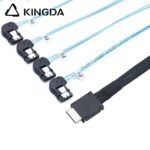 PCIE Oculink SFF 8611 4I To 4 port left turn left bend SATA 7P High-Speed Connection cables - Image 3