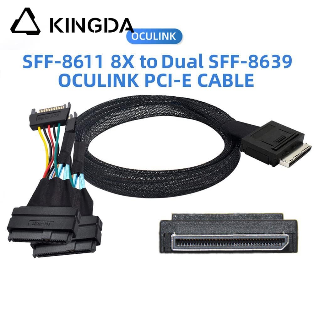 PCIE-Oculink-SFF-8611-8I-to-U.2-SFF-8639-with-SATA-15P.jpg PCIE Oculink SFF 8611 8I To 2X U.2 SFF 8639 with SATA 15P Server High-Speed Connection cables - Image 1