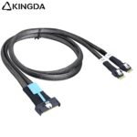 Slim SAS SFF 8654 MCIO 8I (74P) to dual 2X SFF-8654 4I S PCIE5.0 Data Connection Cable - Image 6