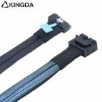 Slim SAS SFF 8654 MCIO 8I (74P) to dual 2 port SFF-8654 4I S PCIE5.0 Data Connection Cable - Image 5