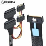 Slim SAS SFF 8654 MCIO 8I (74P) to 2X SFF 8639 U.2 with SATA 15p PCIE5.0 Data Connection Cable - Image 4