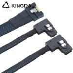 Fully enclosed anti-slip insertion anti-tilt insertion Slim SAS SFF 8654 8I (74P) to Dual right turn right bend SFF-8087 High speed Data Connection Cable - Image 5