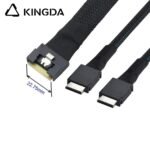 Fully enclosed anti-slip insertion anti-tilt insertion Slim SAS SFF 8654 8I (74P) to Dual Oculink SFF 8611 4i High speed data Connection Cable - Image 6