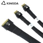 Fully enclosed anti-slip insertion anti-tilt insertion Slim SAS SFF 8654 8I (74P) to dual SFF 8654 4i High speed data Connection Cable - Image 5