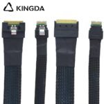 Fully enclosed anti-slip insertion anti-tilt insertion Slim SAS SFF 8654 8I (74P) to dual SFF 8654 4i High speed data Connection Cable - Image 5