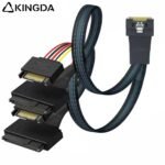 Fully enclosed anti-slip insertion anti-tilt insertion Slim SAS SFF 8654 8I (74P) to Dual U.2 SFF 8639 with SATA 15P Data Connection Cable - Image 5