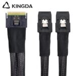 Fully enclosed anti-slip insertion anti-tilt insertion Slim SAS SFF 8654 8I (74P) to dual SFF 8087 High speed data Connection Cable - Image 5