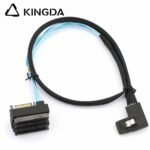 Right bend 90 degree Mini SAS HD SFF-8087 to 4X SFF 8482 2-in-1 High Speed Server Internal Connection Wire Harness - Image 2