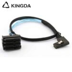 Right bend 90 degree Mini SAS HD SFF-8087 to 4X SFF 8482 2-in-1 High Speed Server Internal Connection Wire Harness - Image 4