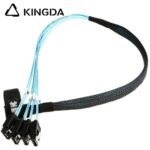Right bend 90 degree Mini SAS HD SFF-8087 to 4X straight SATA High Speed Server Internal Connection Wire Harness - Image 4