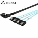Right bend 90 degree Mini SAS HD SFF-8087 to 4X straight SATA High Speed Server Internal Connection Wire Harness - Image 3
