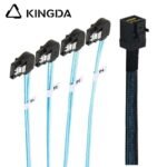 Mini SAS HD SFF-8643 to 4X left turn left bend SATA 7P High Speed Server Internal Connection cable