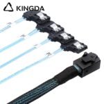 Mini SAS HD SFF-8643 to 4X right turn right bend SATA 7P High Speed Server Internal Connection cable