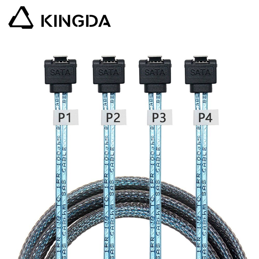 SAS-4.0-4-90-degree-SATA-7P-to-90-degree-sata-7P.jpg 6 port 90 degree SATA 7P to 6 port 90-degree right angle SATA 7P female SSD high-speed connection cables - Image 1