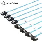 SAS 4.0 4port SATA 7P to 4 port left turn left bend SATA 7P female SSD high-speed connection cables - Image 4