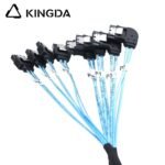 SAS 4.0 4port SATA 7P to 4 port left turn left bend SATA 7P female SSD high-speed connection cables - Image 3