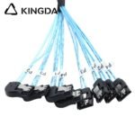 SAS 4.0 4port SATA 7P to 4 port left turn left bend SATA 7P female SSD high-speed connection cables - Image 2