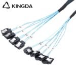 SAS 4.0 4port SATA 7P to 4 port left turn left bend SATA 7P female SSD high-speed connection cables - Image 6