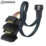 SAS 4.0 Low profile SFF 8654 8I (74P) TO dual U.2 SFF 8639 with SATA 15P High speed data Connection Cable - Image 6