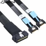 SAS 4.0 Low profile SFF 8654 8I (74P) TO dual MCIO SFF 8654 4I High speed data Connection Cable - Image 3