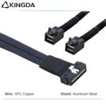 SAS 4.0 Low profile SFF 8654 8I (74P) TO dual SFF 8643 High speed data Connection Cable - Image 3