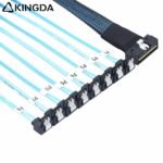 Low profile Slim SAS SFF 8654 8I (74P) to 8 right angle 90-degree SATA 7P female High speed data Connection Cable - Image 5