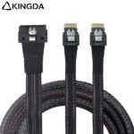 SAS 4.0 Low profile SFF 8654 8I (74P) TO dual SFF 8654 4I High speed data Connection Cable - Image 4
