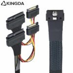 SAS 4.0 Low profile SFF 8654 8I (74P) TO dual U.2 SFF 8639 with SATA 15P High speed data Connection Cable - Image 4