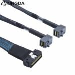 SAS 4.0 Low profile SFF 8654 8I (74P) TO dual right angle 90-degree SFF 8643 High speed data Connection Cable - Image 6