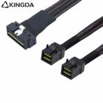SAS 4.0 Low profile SFF 8654 8I (74P) TO dual SFF 8643 High speed data Connection Cable - Image 4
