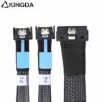SAS 4.0 Low profile SFF 8654 8I (74P) TO dual MCIO SFF 8654 4I High speed data Connection Cable - Image 5