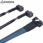SAS 4.0 Low profile SFF 8654 8I (74P) TO dual right angle 90-degree SFF 8643 High speed data Connection Cable - Image 4