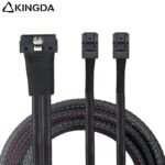SAS 4.0 Low profile SFF 8654 8I (74P) TO dual SFF 8643 High speed data Connection Cable - Image 5