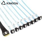 Slim SAS SFF 8654 8I (74P) to 8 right angle 90-degree SATA 7P female High speed data Connection Cable - Image 4