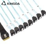 Slim SAS SFF 8654 8I (74P) to 8 right angle 90-degree SATA 7P female High speed data Connection Cable - Image 5