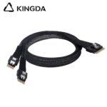 Slim SAS SFF 8654 8I (74P) to dual SFF 8654 4i High speed data Connection Cable - Image 4