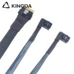 Slim SAS SFF 8654 8I (74P) to dual right turn right bend SFF 8643 High speed data Connection Cable - Image 5