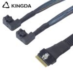 Slim SAS SFF 8654 8I (74P) to dual right turn right bend SFF 8643 High speed data Connection Cable - Image 4