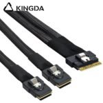 Slim SAS SFF 8654 8I (74P) to Dual SFF-8087 High speed Data Connection Cable - Image 4