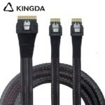Slim SAS SFF 8654 8I (74P) to dual SFF 8654 4i High speed data Connection Cable - Image 5