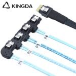 Slim SAS SFF 8654 4I (38P) to 4 right turn right bend SATA 7P female High speed data Connection Cable - Image 4