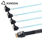 Slim SAS SFF 8654 4I (38P) to 4 right angle 90-degree SATA 7P female High speed data Connection Cable - Image 3