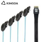 Slim SAS SFF 8654 4I (38P) to 4 right turn right bend SATA 7P female High speed data Connection Cable - Image 3