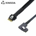 Slim SAS SFF 8654 4I (38P) to left turn left bend SFF 8643 High speed data Connection Cable - Image 4