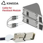 SAS HD 32P CAB-STACK-E server stacked with FlexStack switches and high-speed cable harness - Image 4