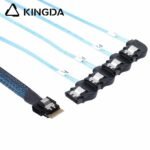 Slim SAS SFF 8654 4I (38P) to 4 right turn right bend SATA 7P female High speed data Connection Cable - Image 5