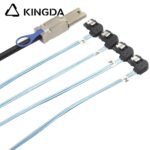 PCIE MINI SAS SFF-8088 26P to 4 left turn left bend SATA 7P Server Connection Cable